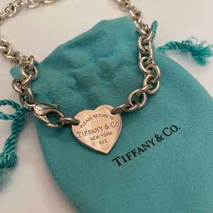 Tiffany & Co Sterling Silver Choker Return To Tiffany Heart Chain Necklace